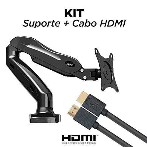 Suporte Fixo de Parede para TV 15” a 55”, Até 45kg, Compatível VESA, FIX200, Preto, ELG