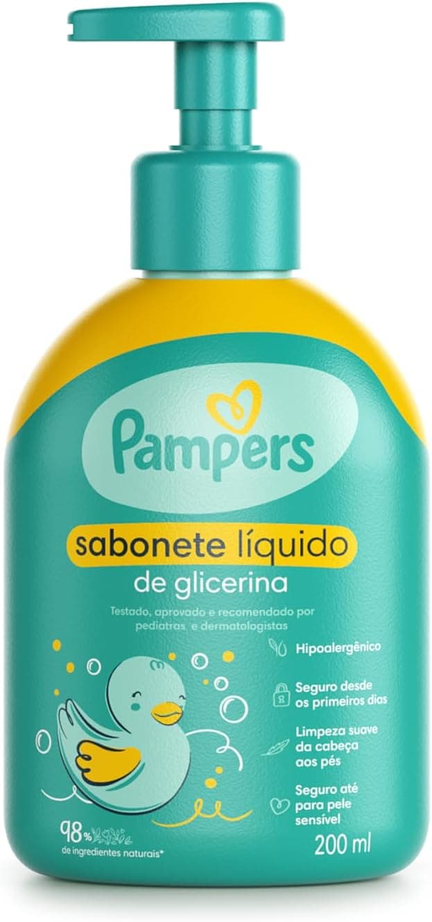 Sabonete Líquido para o Corpo Glicerina Pampers 200ml